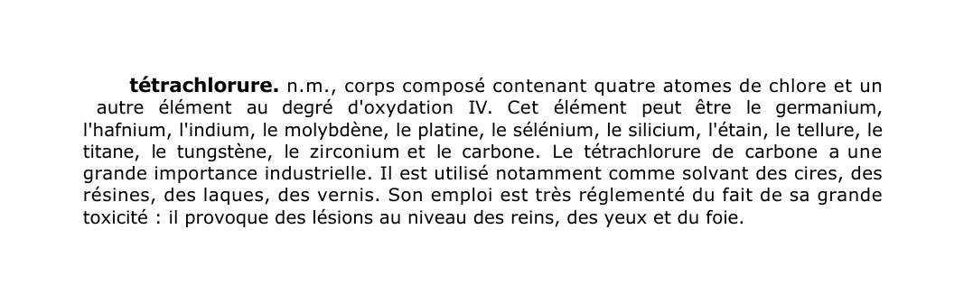 Prévisualisation du document tétrachlorure.