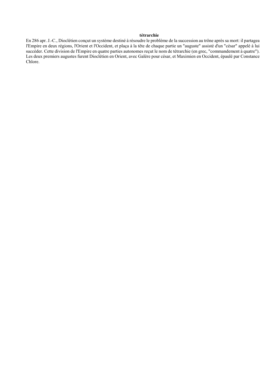 Prévisualisation du document tétrarchie