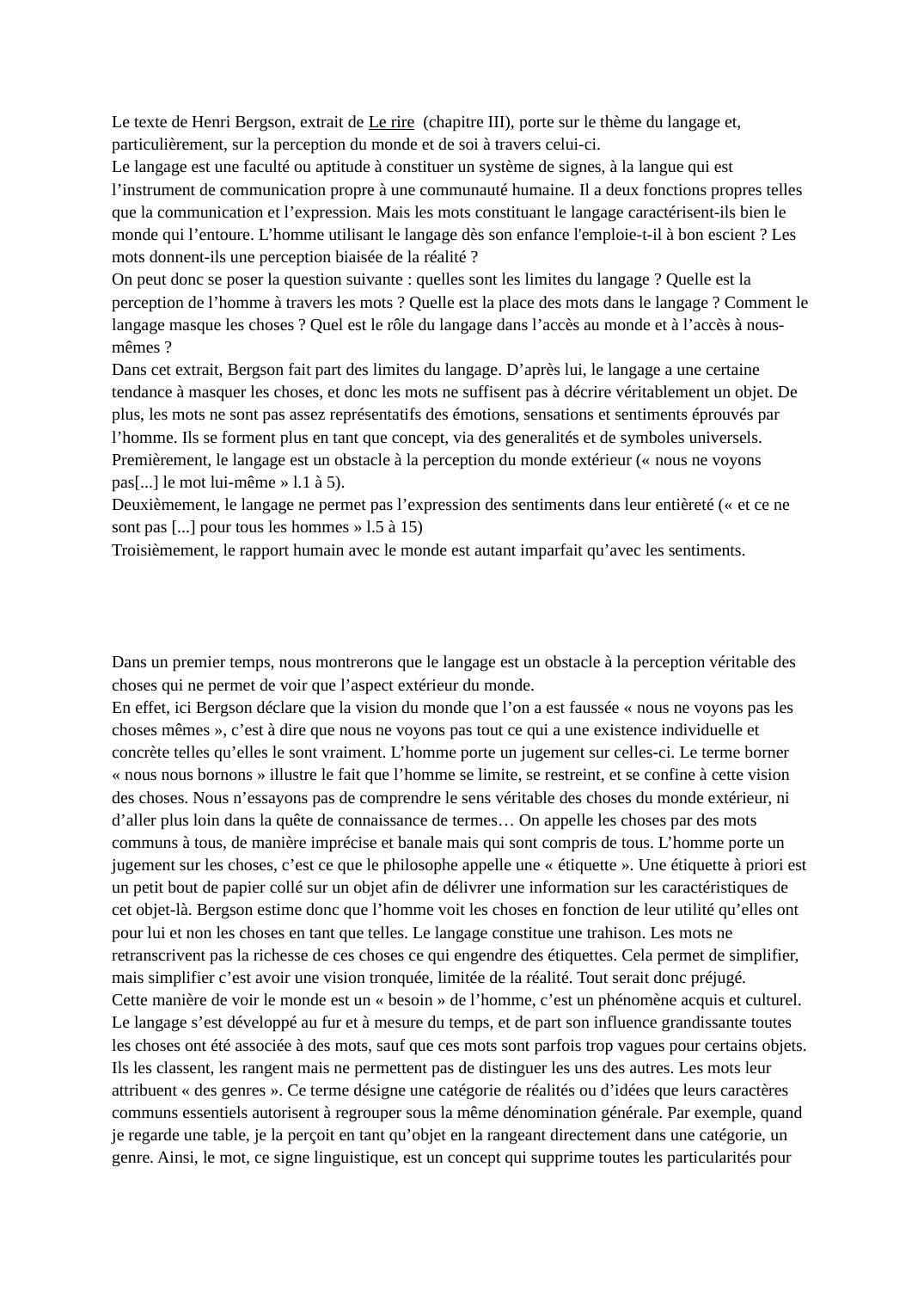 Prévisualisation du document Texte de Bergson - Le Rire: le mot étiquette