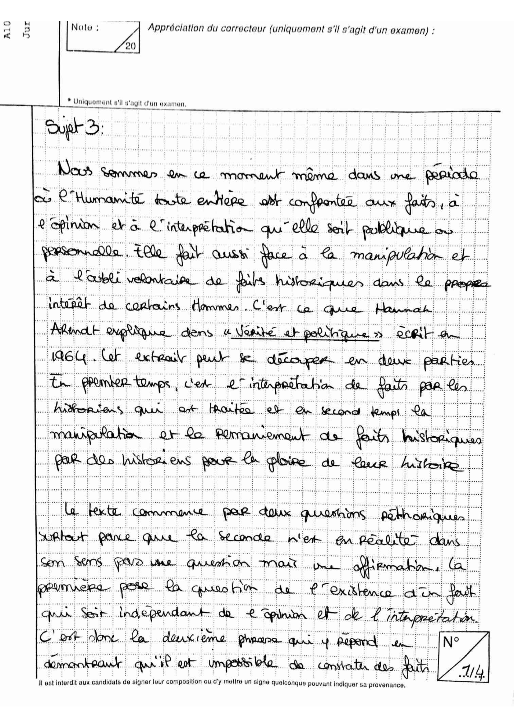 Prévisualisation du document Texte de Hannah ARENDT: Vérité et Politique (texte bac L - 20016)