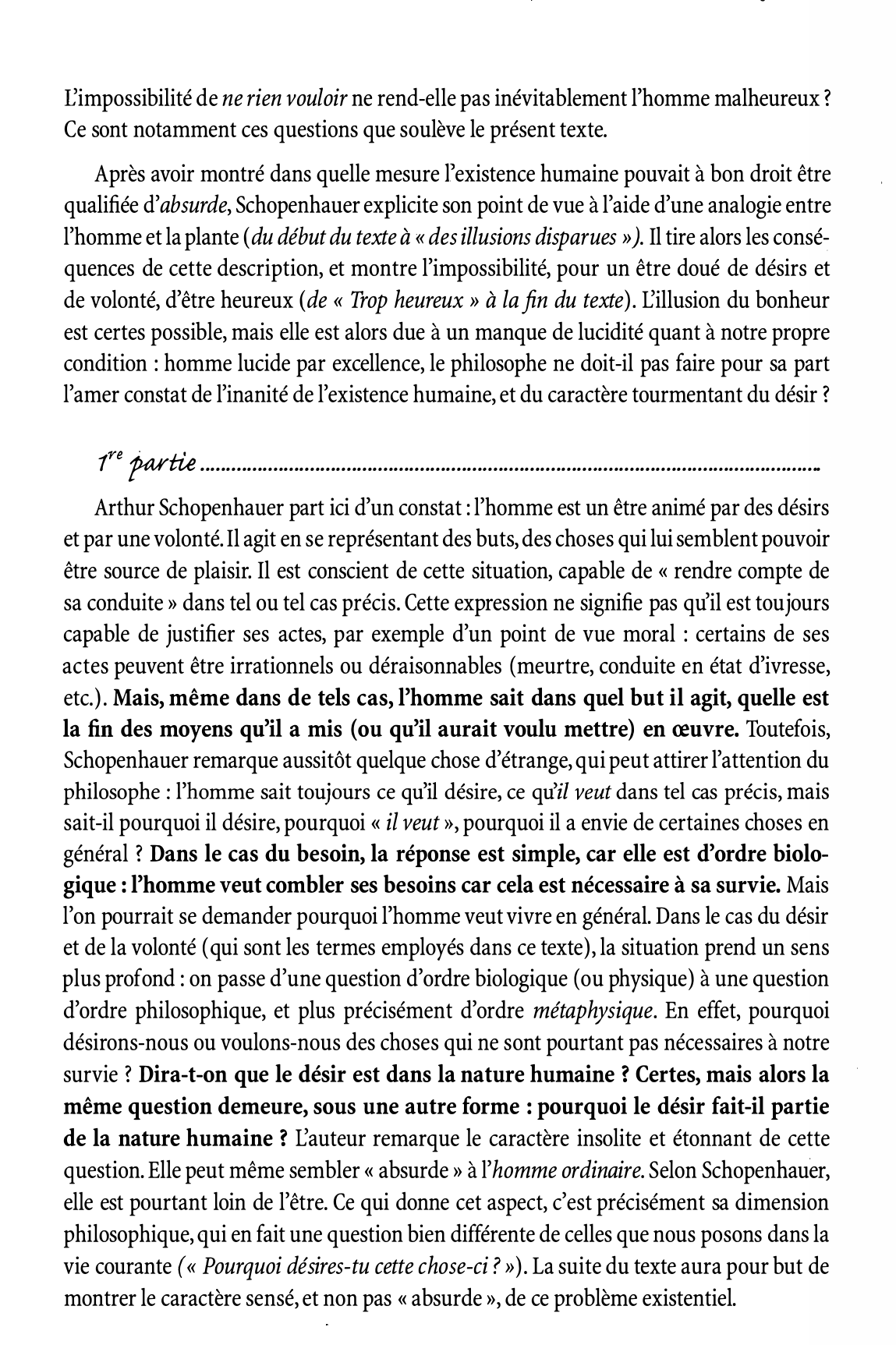 Prévisualisation du document Texte de Schopenhauer: Le désir, l'existence et le temps, le bonheur.