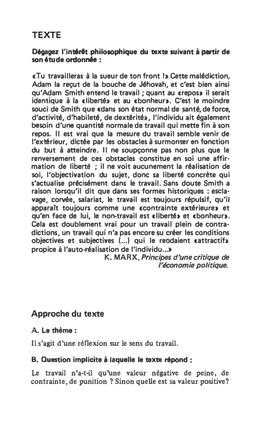 Prévisualisation du document TEXTE
Dégagez l 'in1értt phil osophique du texte suivant à partir de
son étude ordonnée :
«Tu travailleras à la...