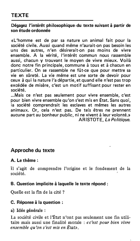 Prévisualisation du document TEXTE
Dégagez l'intérêt philosophique,du texte suivant à partir de
son étude ordonnée
«L'homme est de par sa nature un animal...