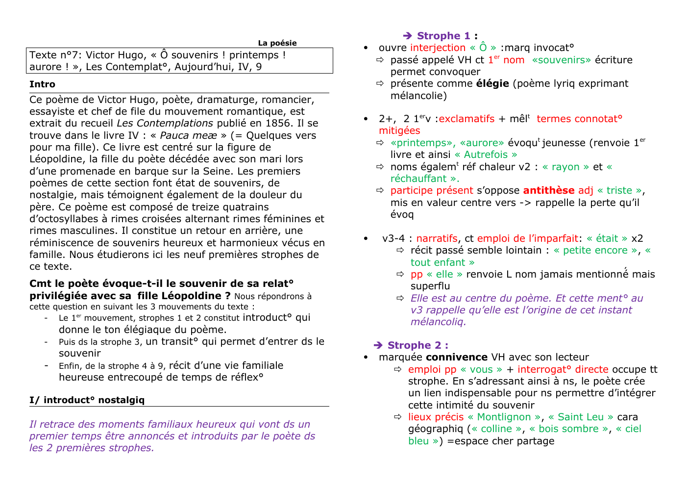 Prévisualisation du document Texte n°7: Victor Hugo, « Ô souvenirs ! printemps ! aurore ! », Les Contemplat°, Aujourd’hui, IV, 9