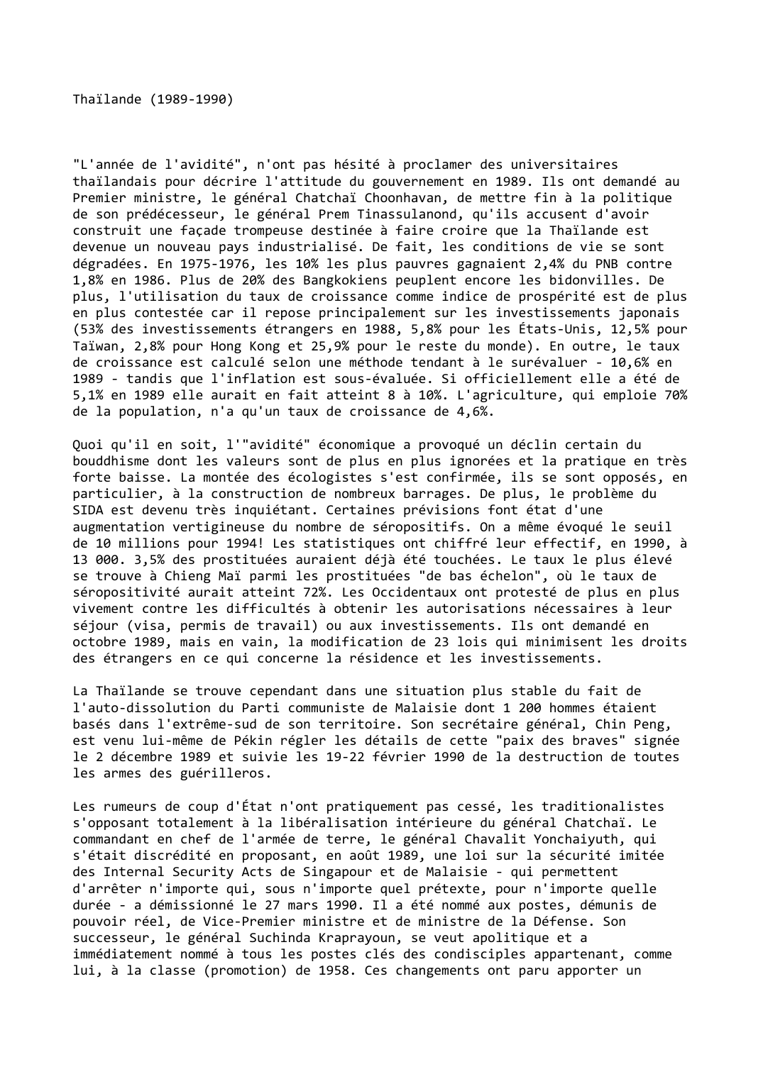 Prévisualisation du document Thaïlande (1989-1990)