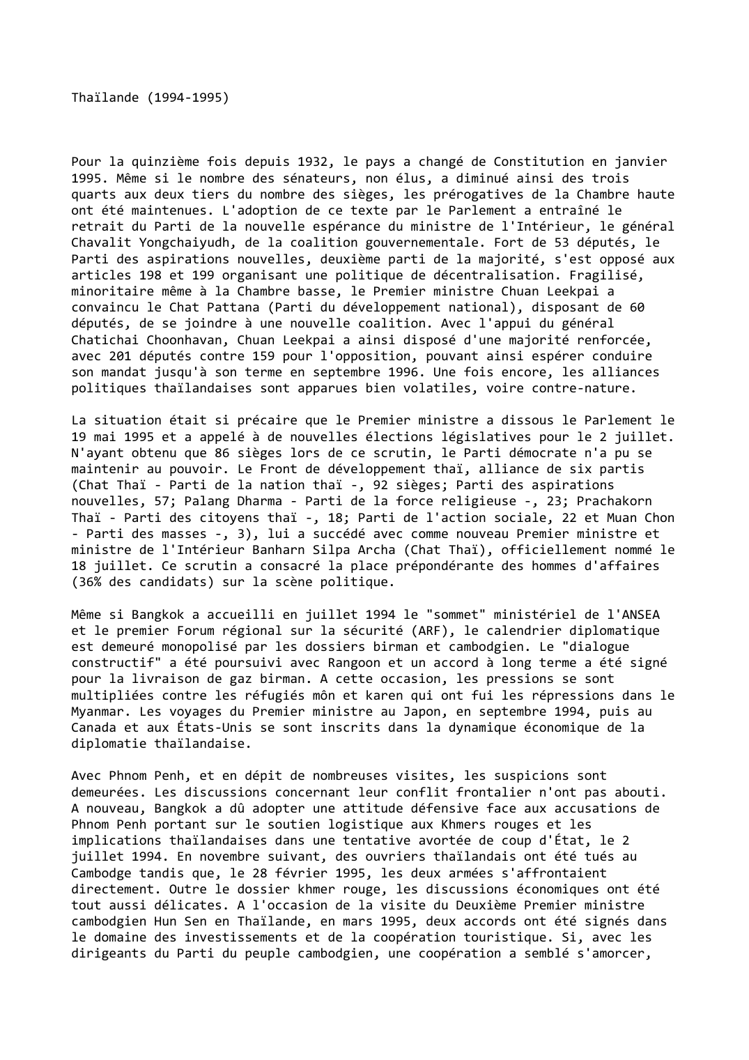 Prévisualisation du document Thaïlande (1994-1995)