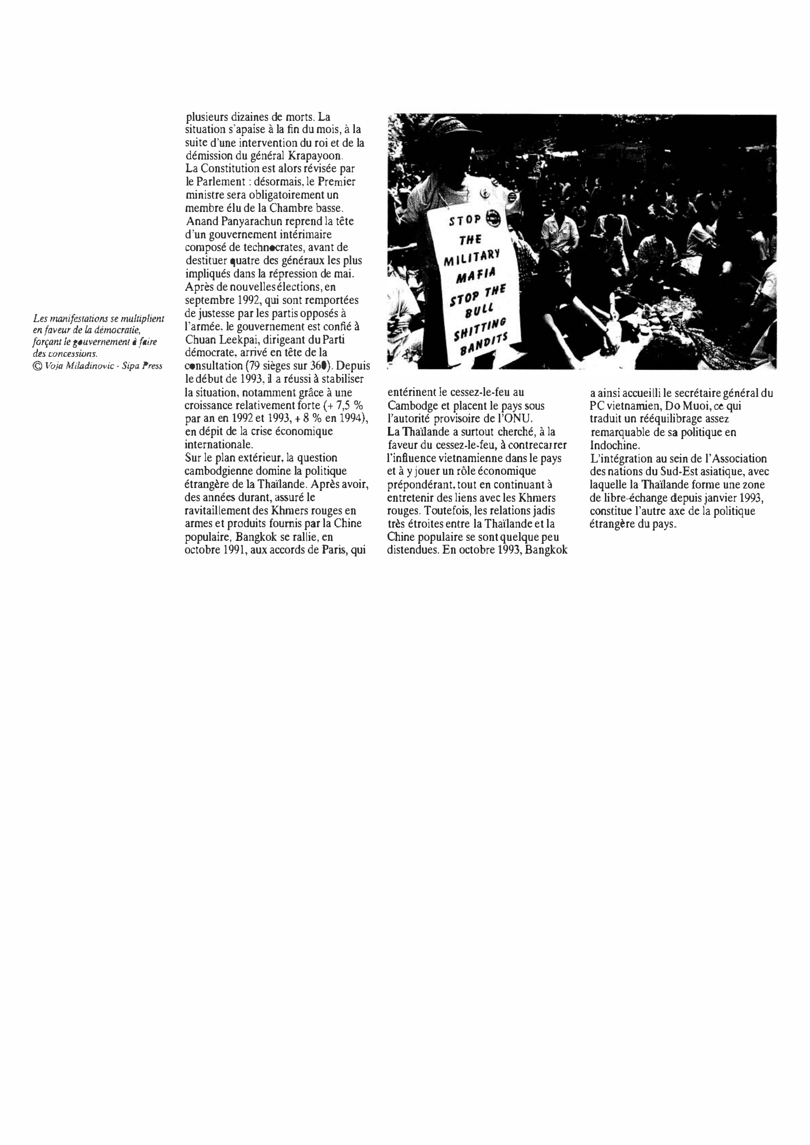 Prévisualisation du document Thaïlande de 1990 à 1994 : Histoire