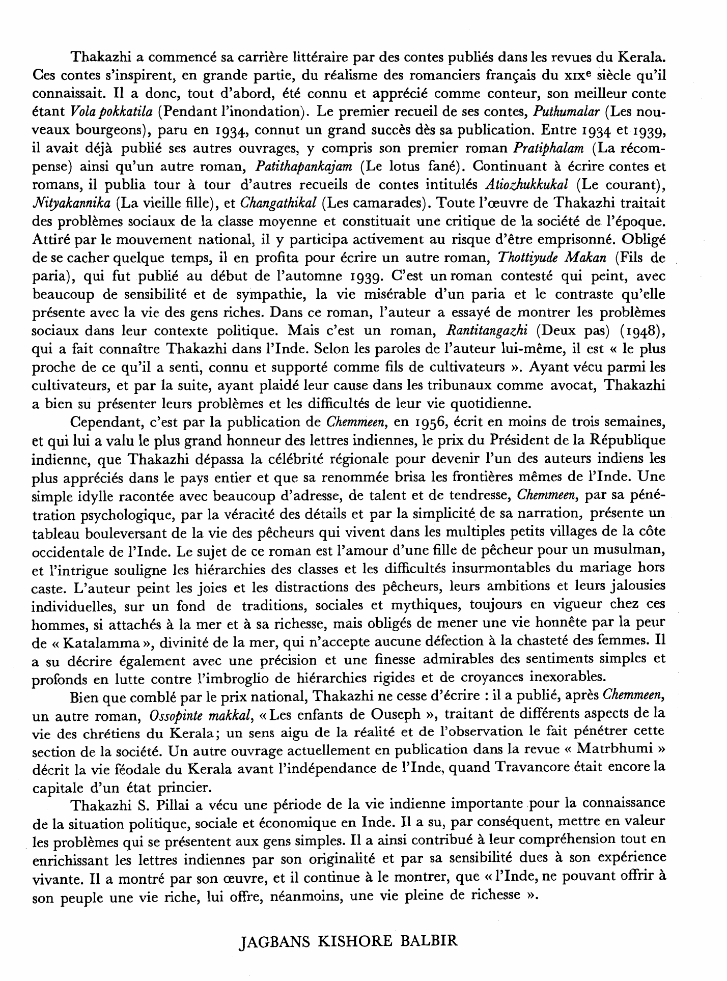 Prévisualisation du document THAKAZHI S. PILLAI