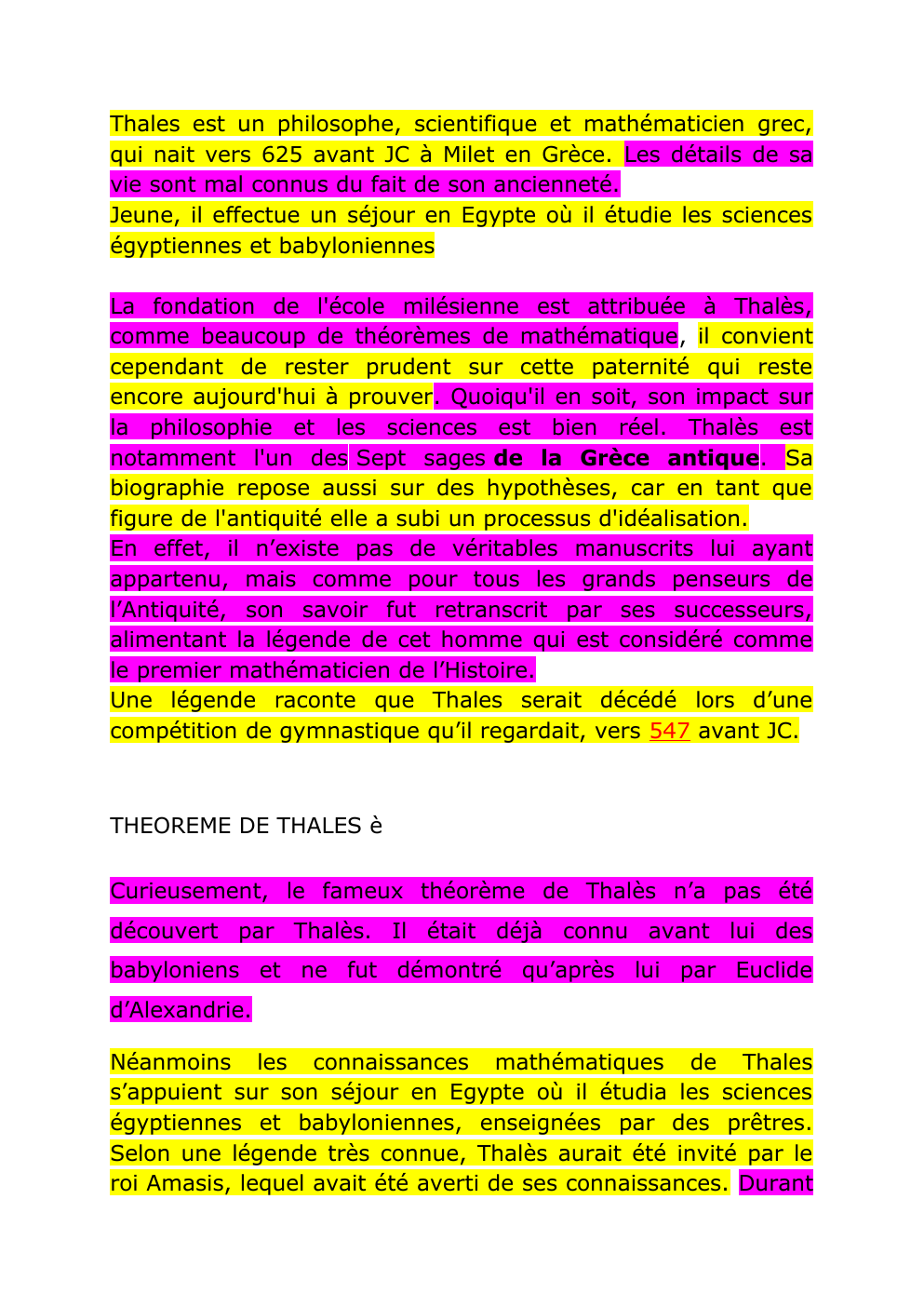 Prévisualisation du document Thales de Milet