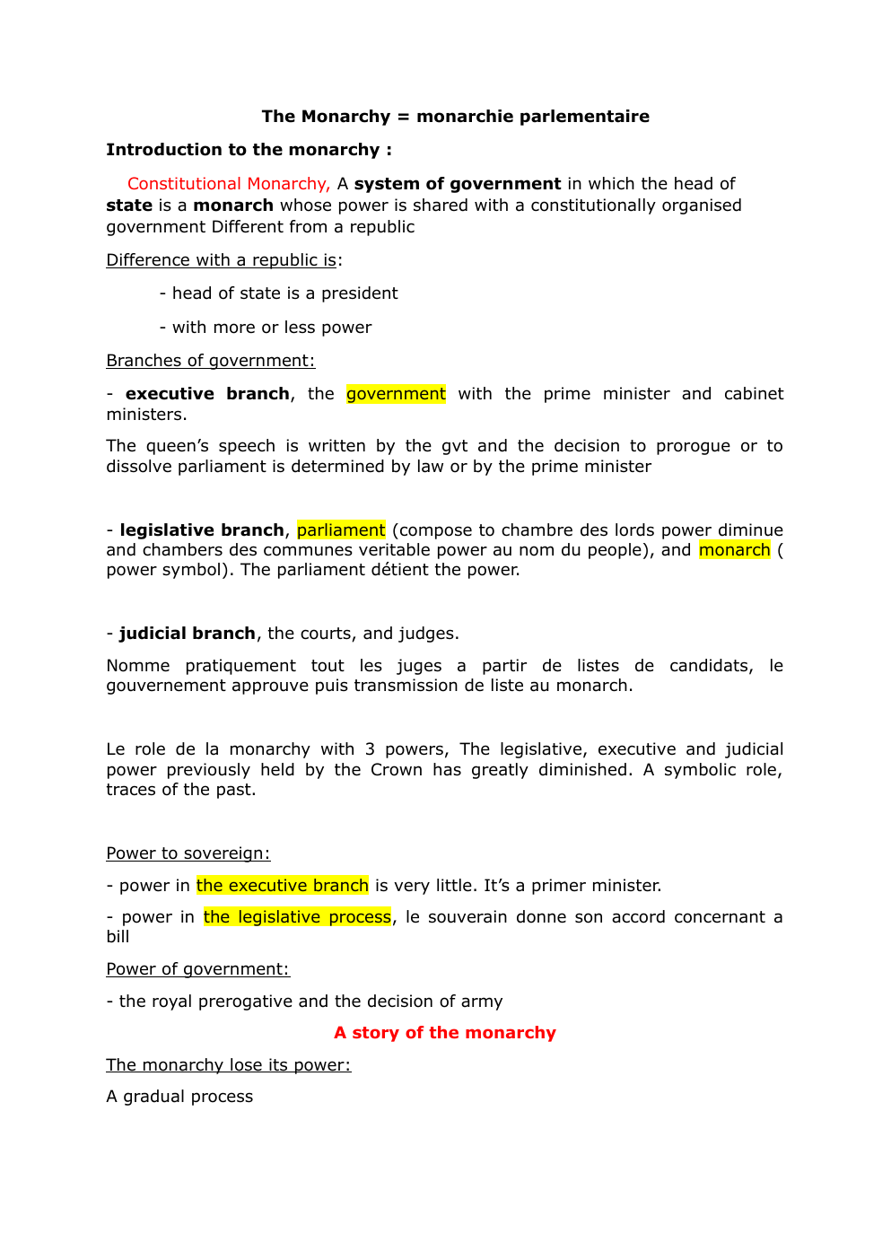 Prévisualisation du document The Monarchy = monarchie parlementaire