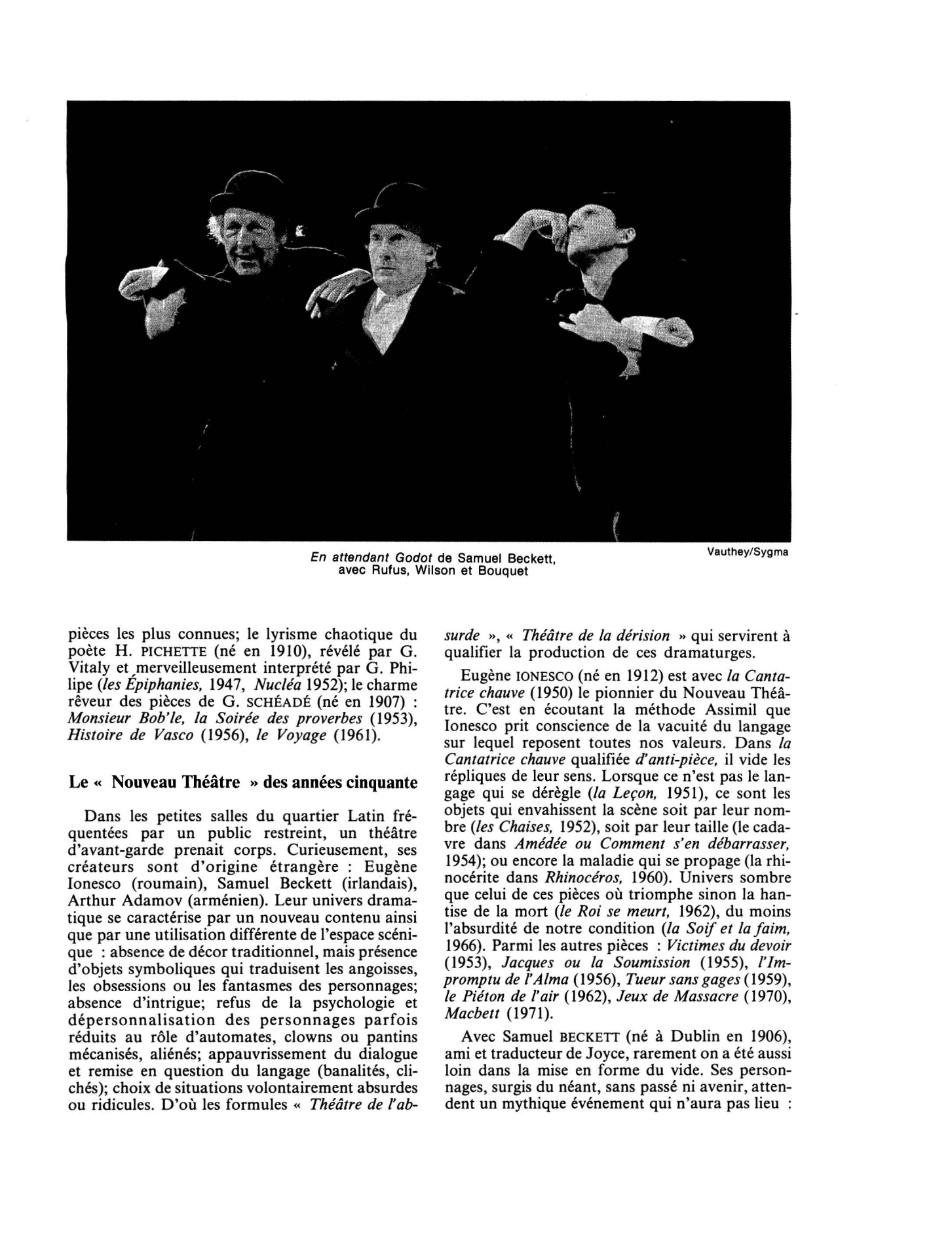 Prévisualisation du document Théâtre : Le tournant des années 1950 (art)