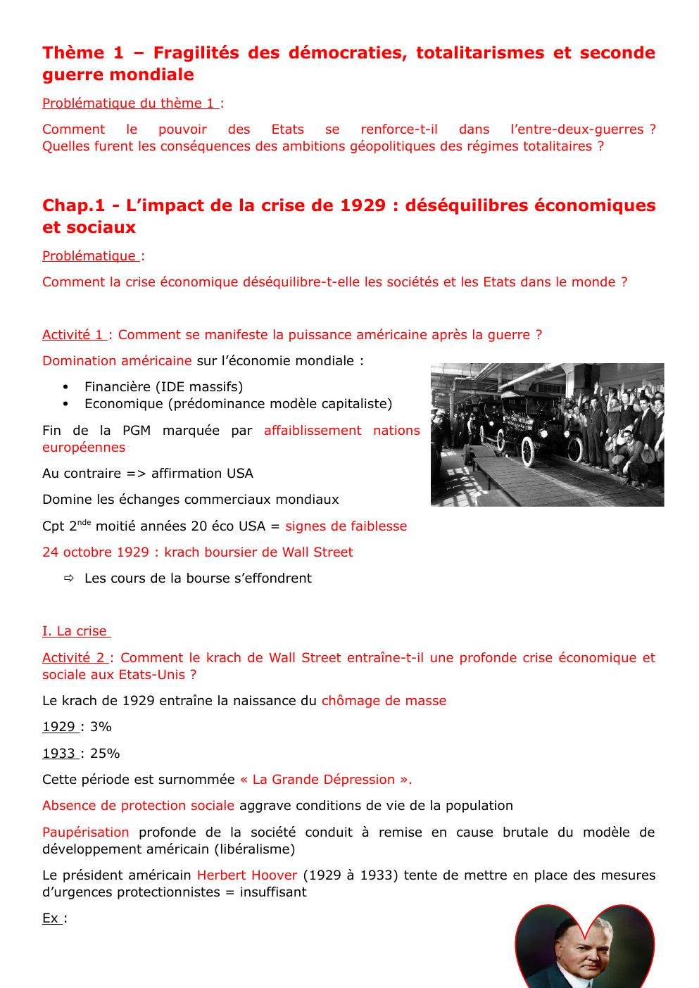 Prévisualisation du document Thème 1 - Fragilités des démocraties, totalitarisme et Seconde Guerre Mondiale