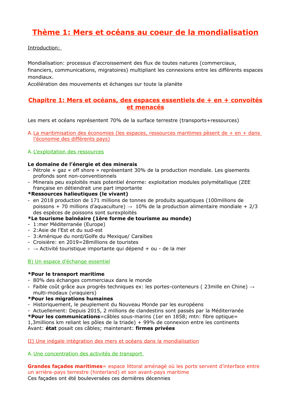 Prévisualisation du document Thème 1: Mers et océans au coeur de la mondialisation