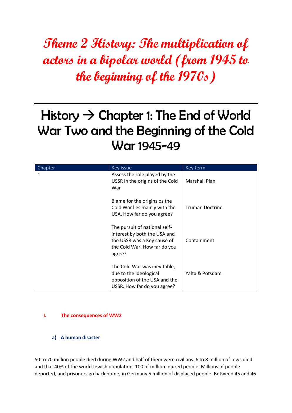 Prévisualisation du document Theme 2 History: The multiplication of actors in a bipolar world (from 1945 to the beginning of the 1970s)