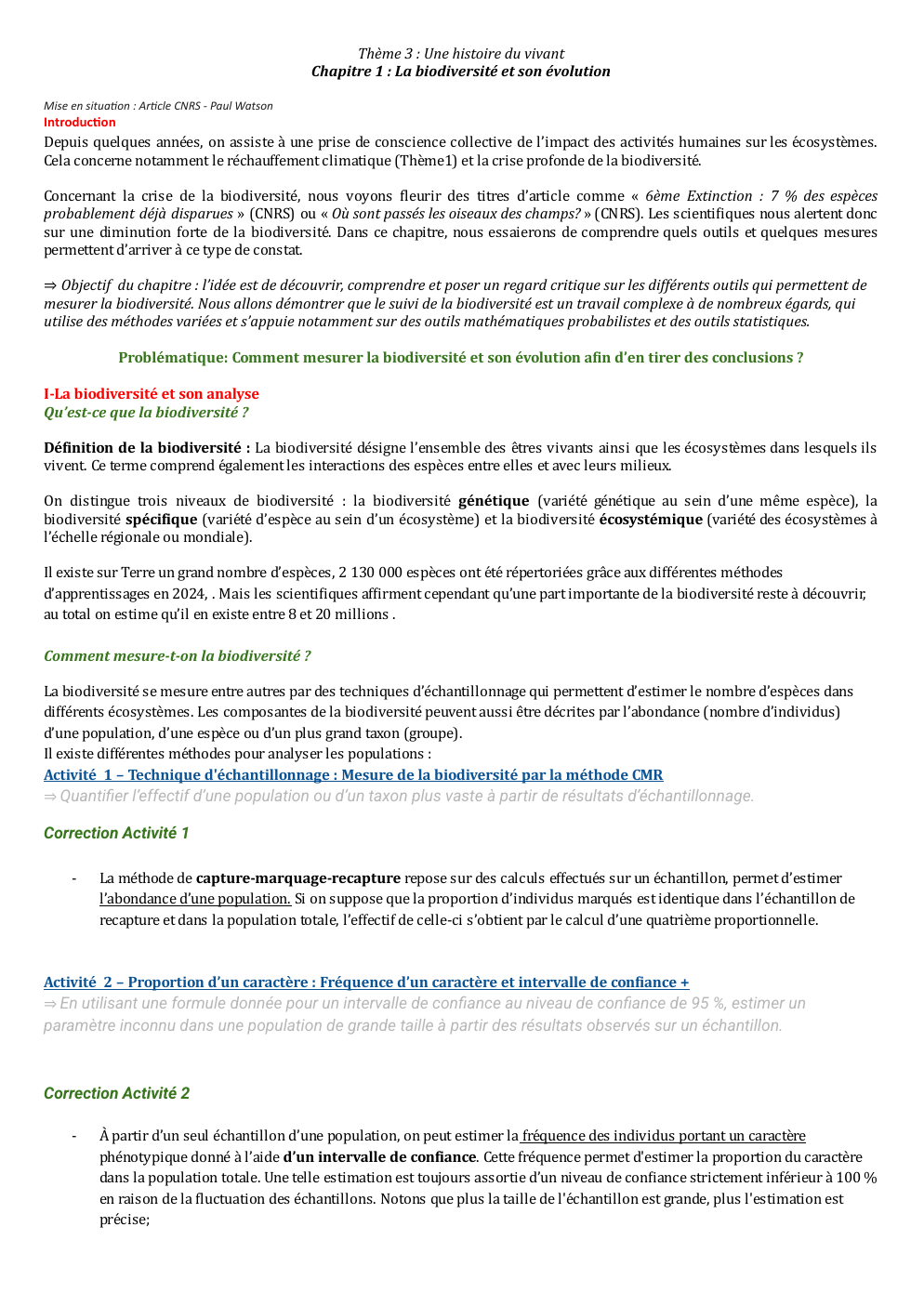 Prévisualisation du document ‭Thème 3 :‬‭Une histoire du vivant‬ ‭Chapitre 1 : La biodiversité et son évolution‬ ‭Mise en situation : Article CNRS - Paul Watson‬