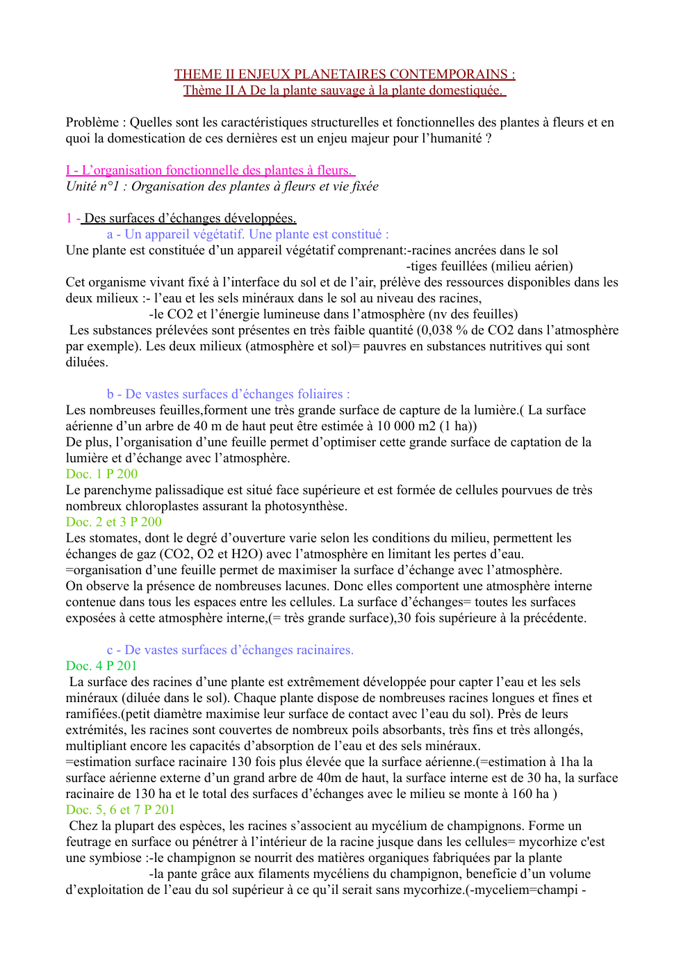 Prévisualisation du document THEME II ENJEUX PLANETAIRES CONTEMPORAINS : Thème II A De la plante sauvage à la plante domestiquée.