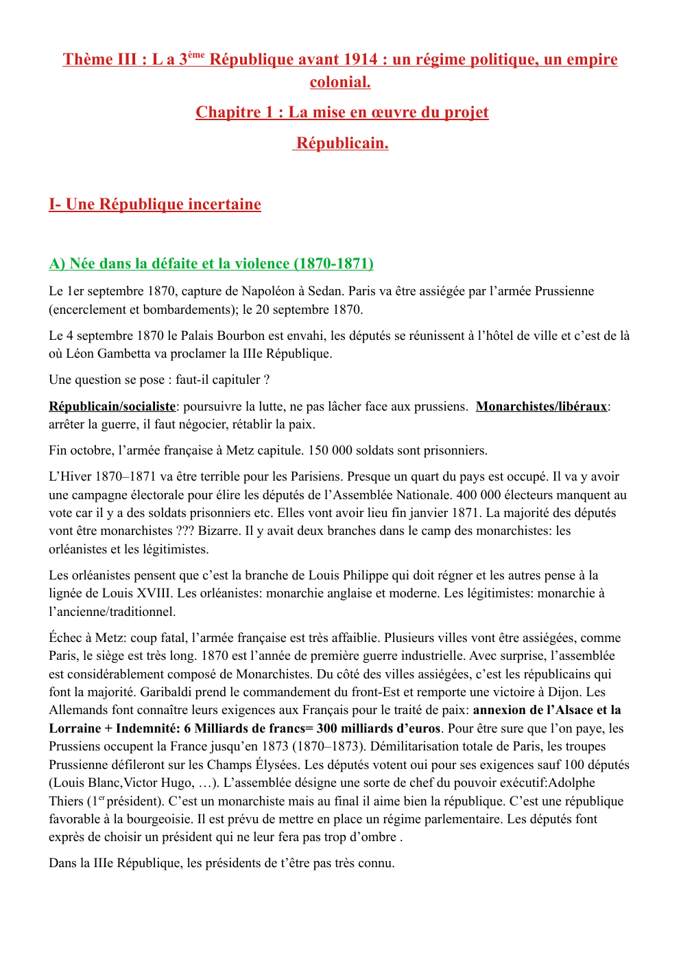 Prévisualisation du document Thème III : L a 3ème République avant 1914 : un régime politique, un empire colonial