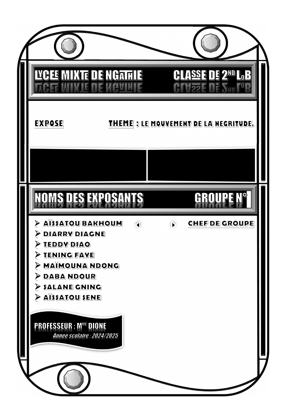Prévisualisation du document THEME : LE MOUVEMENT DE LA NEGRITUDE.