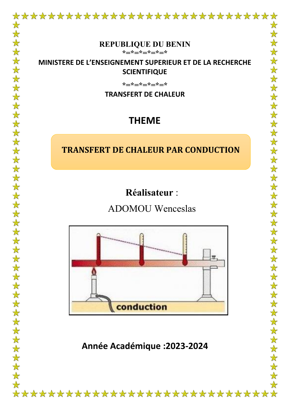 Prévisualisation du document THEME TRANSFERT DE CHALEUR PAR CONDUCTION