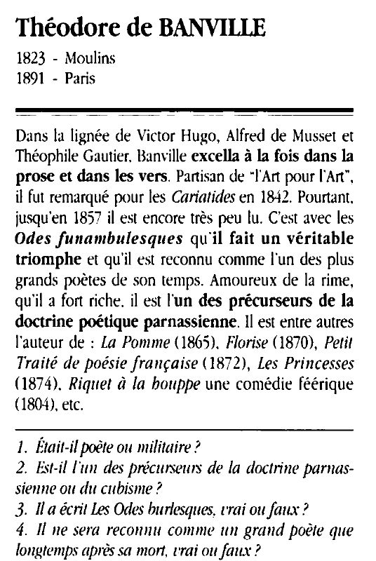 Prévisualisation du document THÉODORE DE BANVILLE