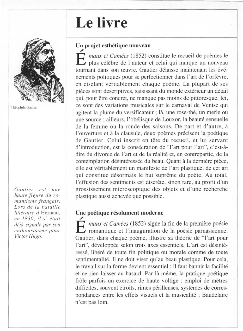 Prévisualisation du document Théophile GAUTIER : Émaux et Camées