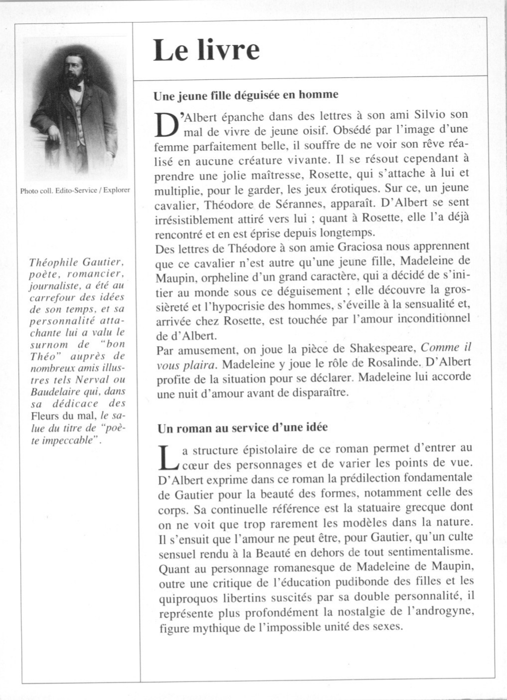 Prévisualisation du document Théophile GAUTIER Mademoiselle de Maupin