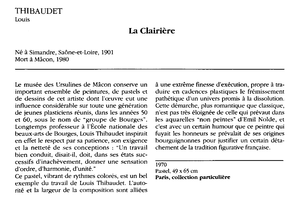 Prévisualisation du document THIBAUDET Louis : La Clairière
