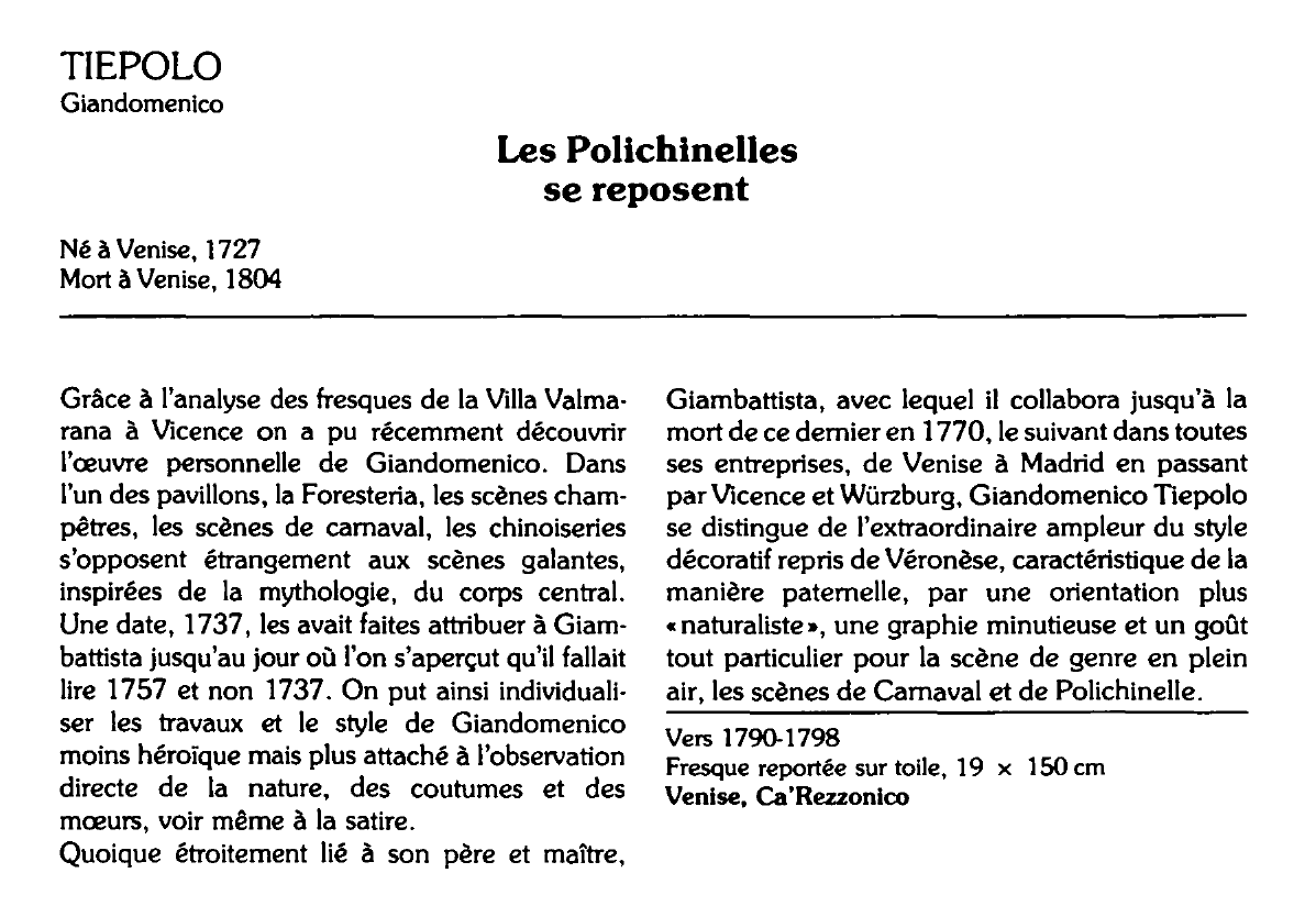 Prévisualisation du document TIEPOLO Giandomenico : Les Polichinelles se reposent