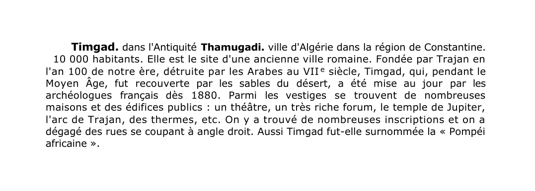 Prévisualisation du document Timgad.