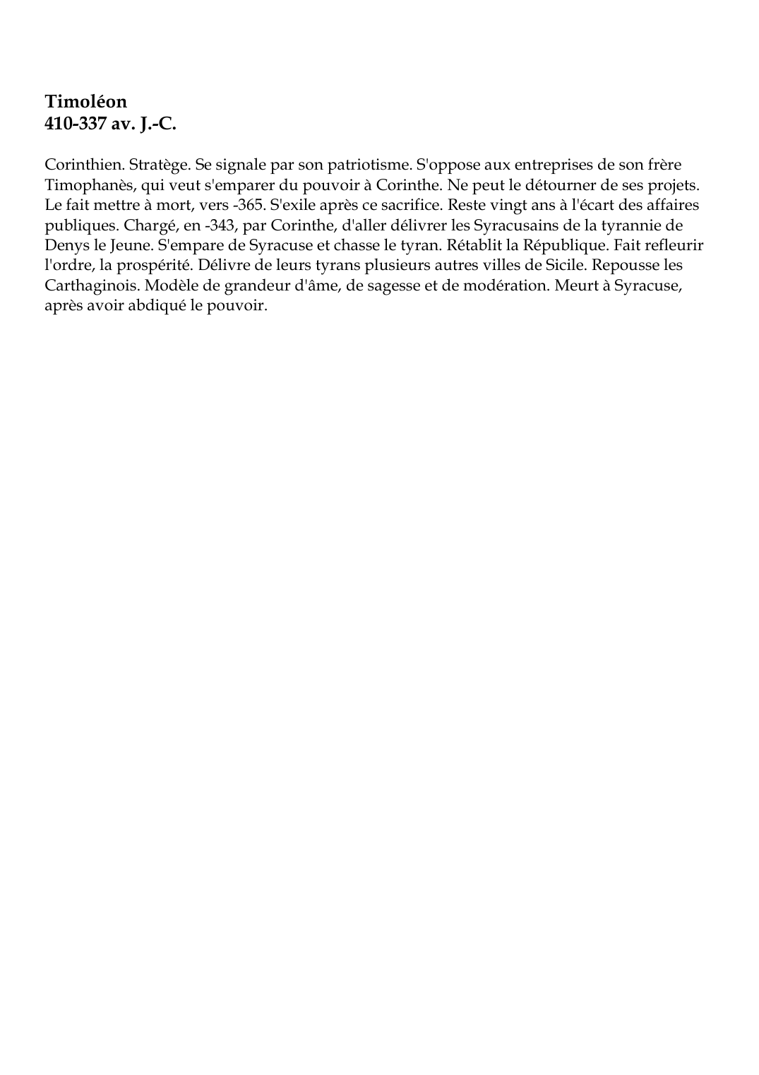 Prévisualisation du document Timoléon410-337 av.