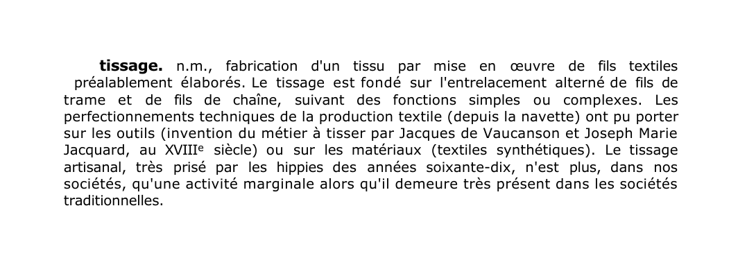 Prévisualisation du document tissage.