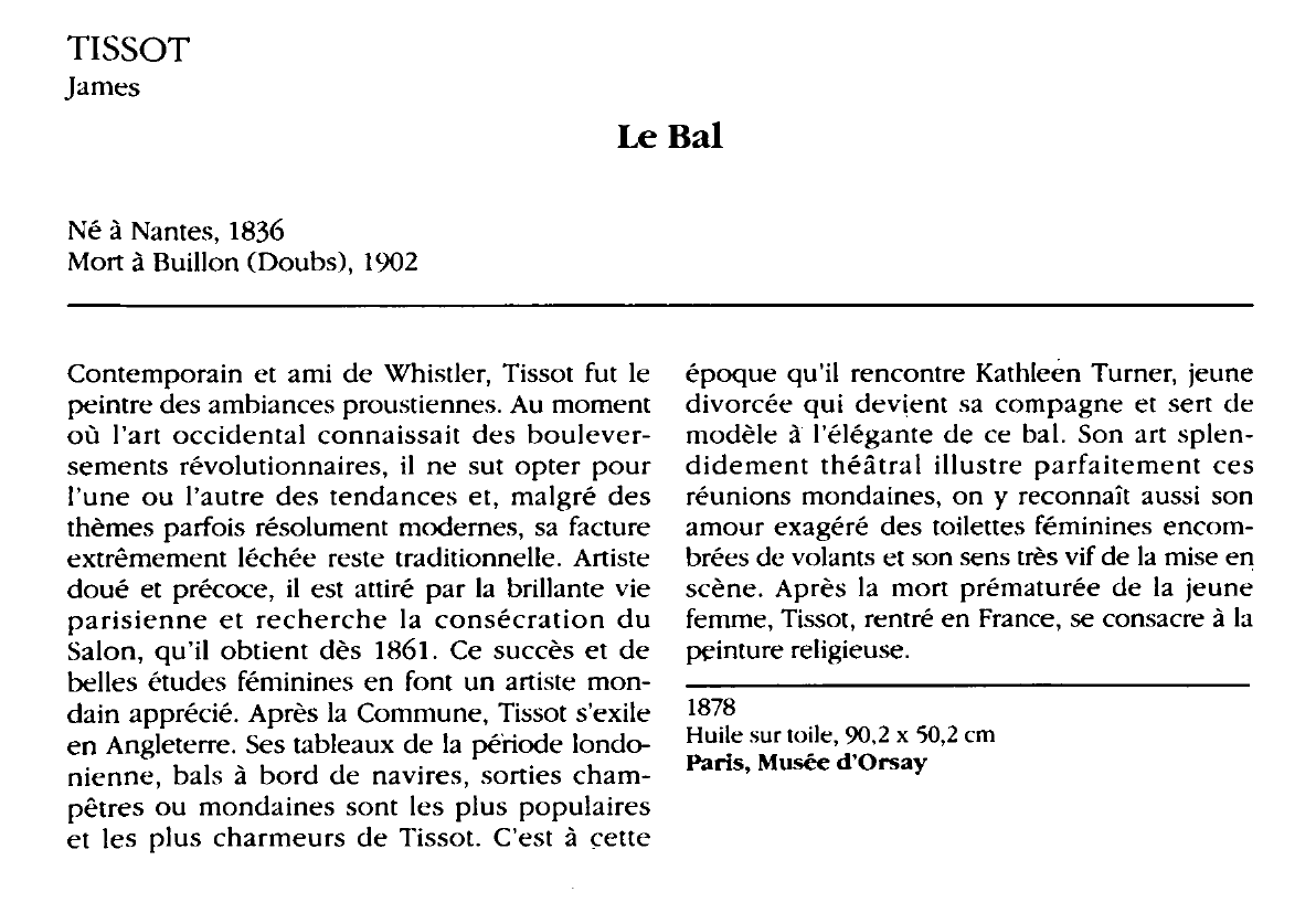 Prévisualisation du document TISSOT james : Le Bal