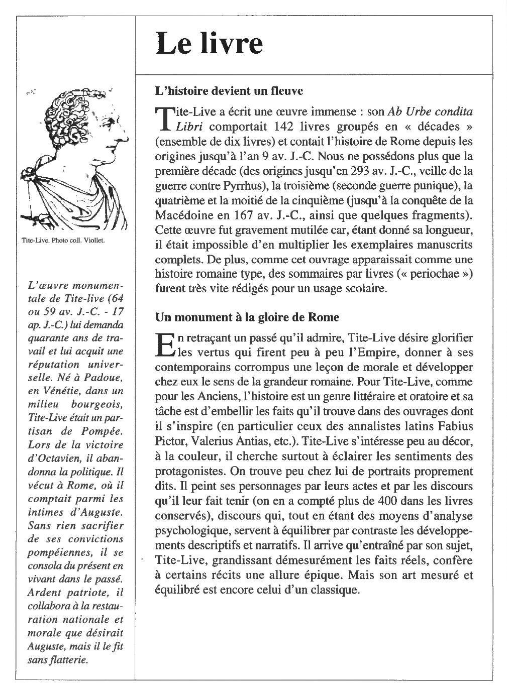 Prévisualisation du document TITE-LIVE : Histoire de Rome