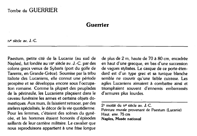 Prévisualisation du document Tombe du GUERRIER:Guerrier.