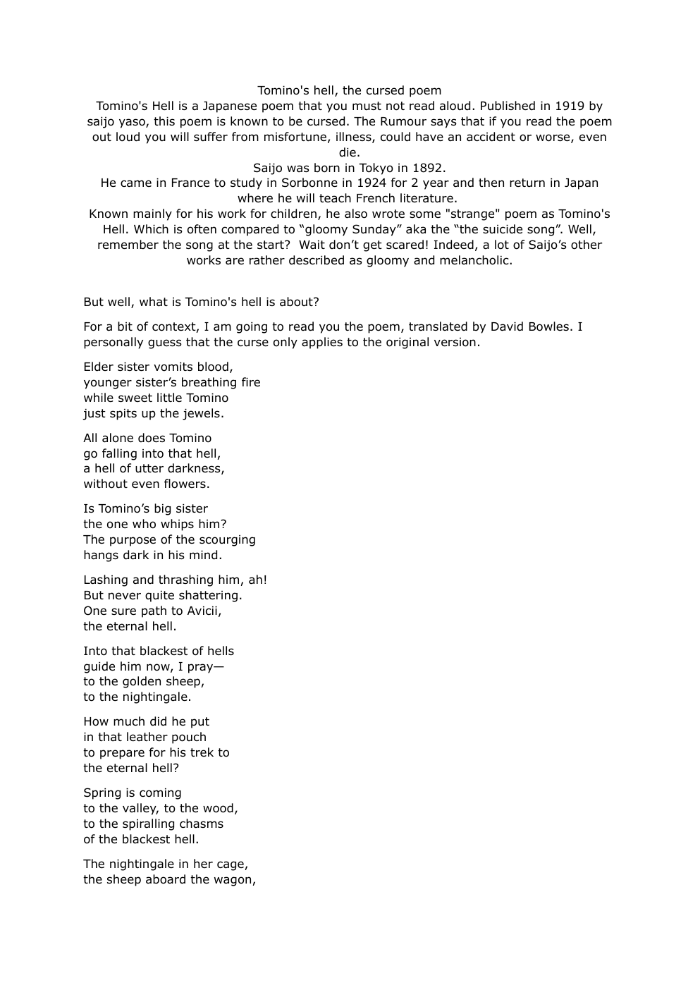 Prévisualisation du document Tomino's hell, the cursed poem