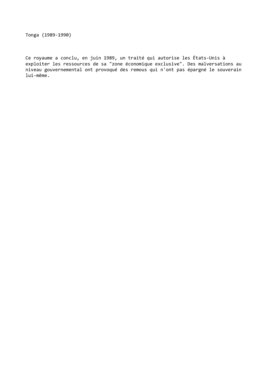 Prévisualisation du document Tonga (1989-1990)