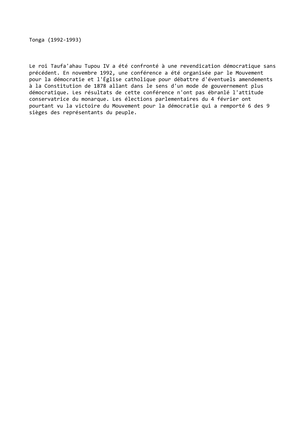 Prévisualisation du document Tonga (1992-1993)