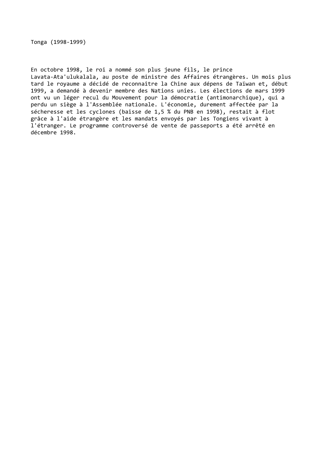 Prévisualisation du document Tonga (1998-1999)