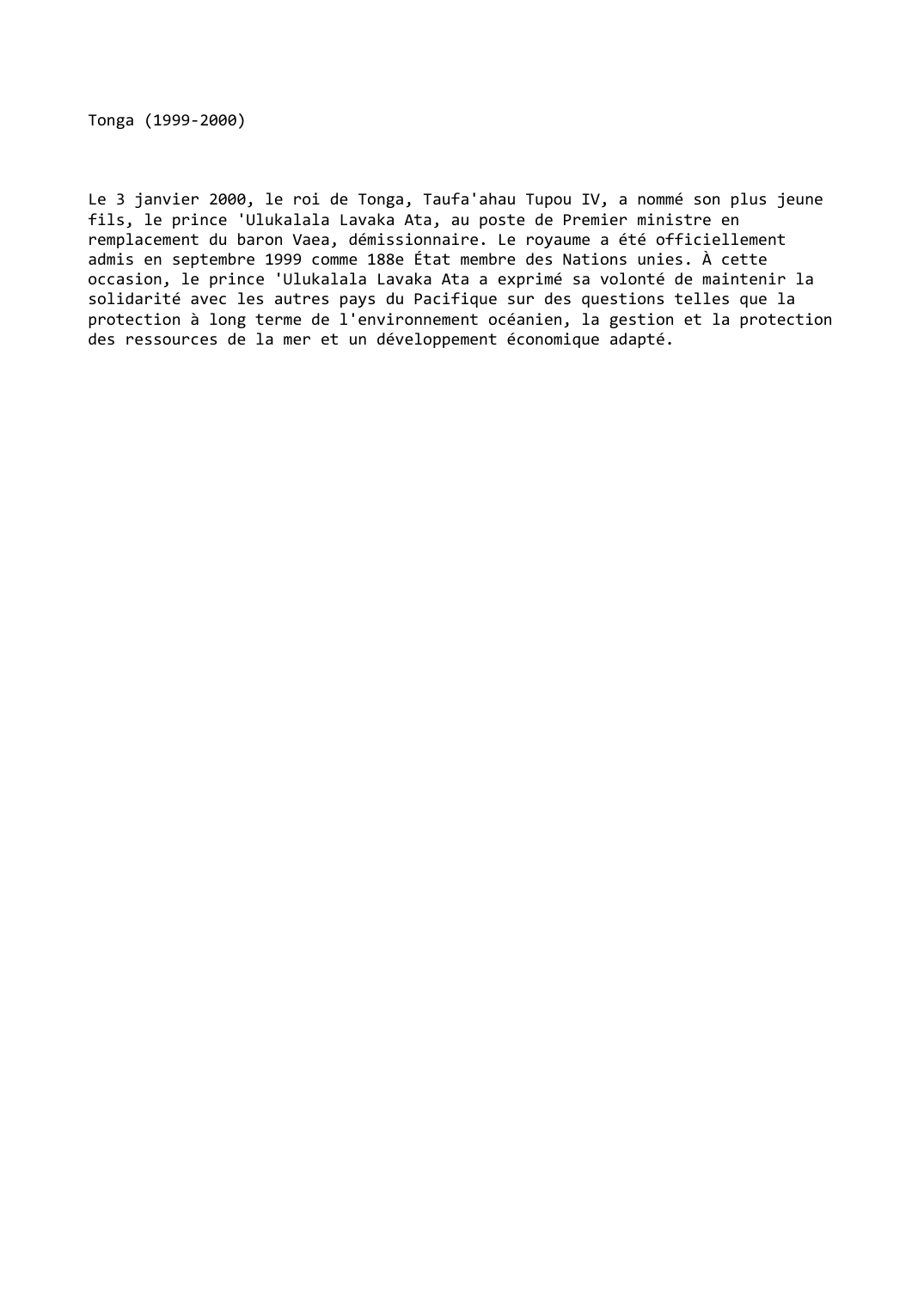 Prévisualisation du document Tonga (1999-2000)