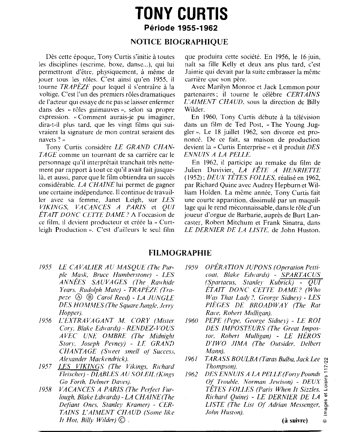 Prévisualisation du document TONY CURTIS