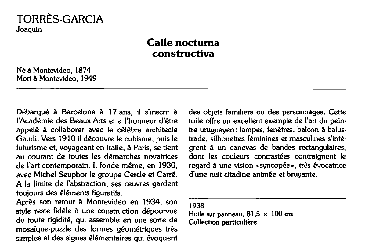 Prévisualisation du document TORRÈS-GARCIA Joaquin : Calle nocturna constructiva