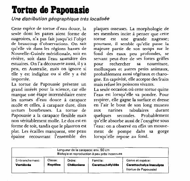 Prévisualisation du document Tortue de Papouasie:Une distribution géographique très localisée.
