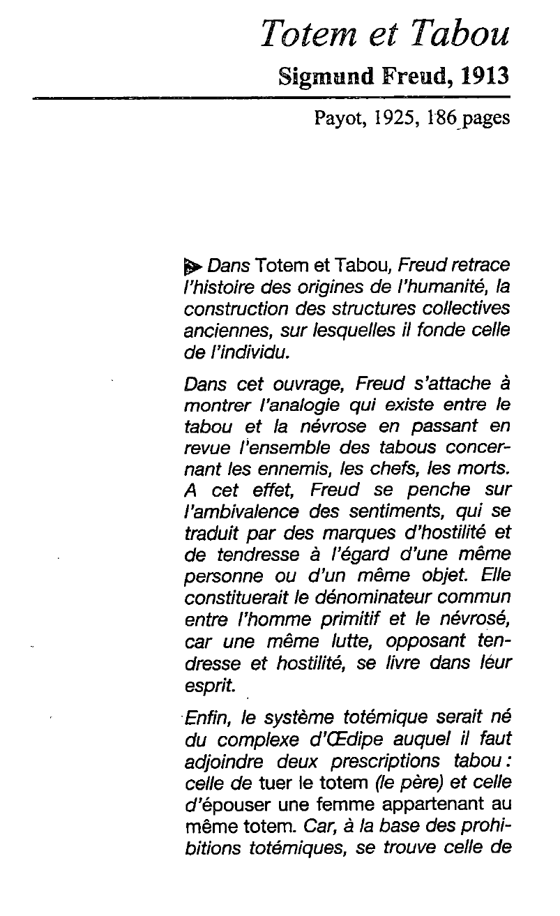 Prévisualisation du document Totem et tabou.