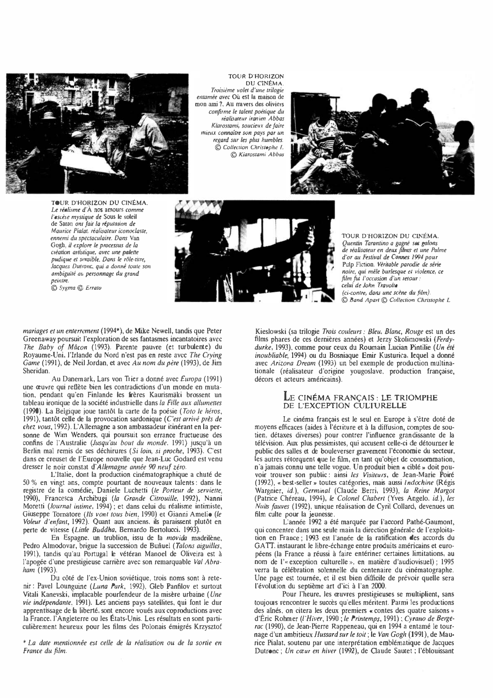 Prévisualisation du document TOUR D’HORIZON DU Cinéma de 1990 à 1994 : Histoire