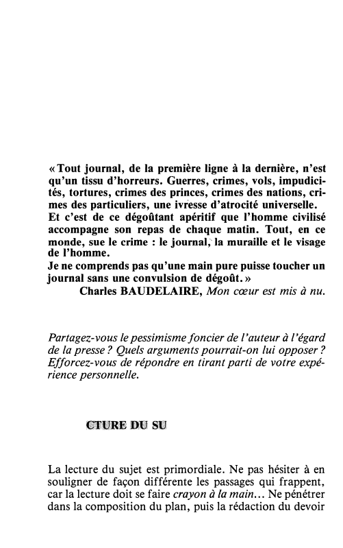 Prévisualisation du document « Tout journal, de la première ligne à la dernière, n'est
qu'un tissu d'horreurs. Guerres, crimes, vols, impudici­
tés, tortures,...