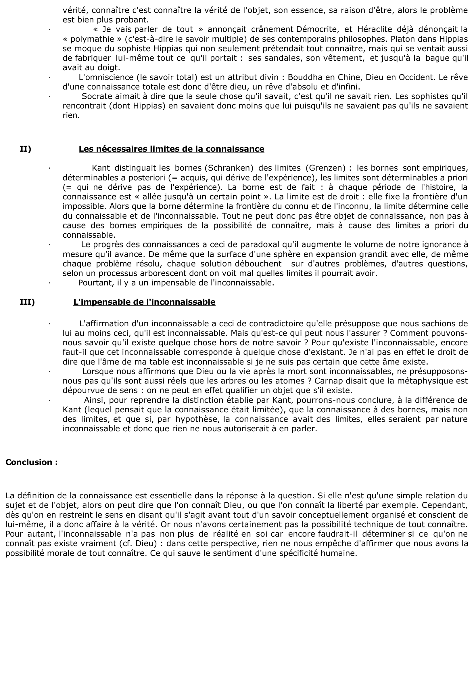 Prévisualisation du document Tout peut-il etre objet de connaissance  	?