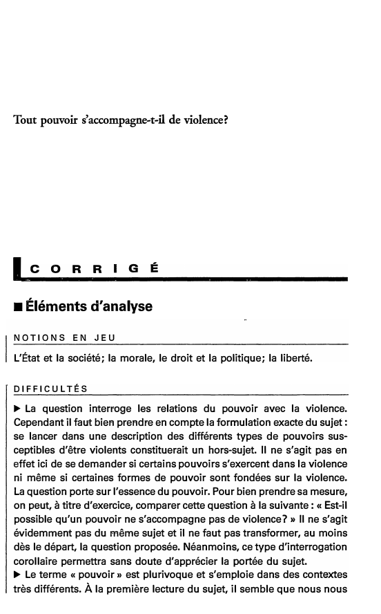 Prévisualisation du document Tout pouvoir s'accompagne-t-il de violence?

1

C O

R

R

G

É

■ Éléments d'analyse
NOTIONS EN JEU

L'État et...