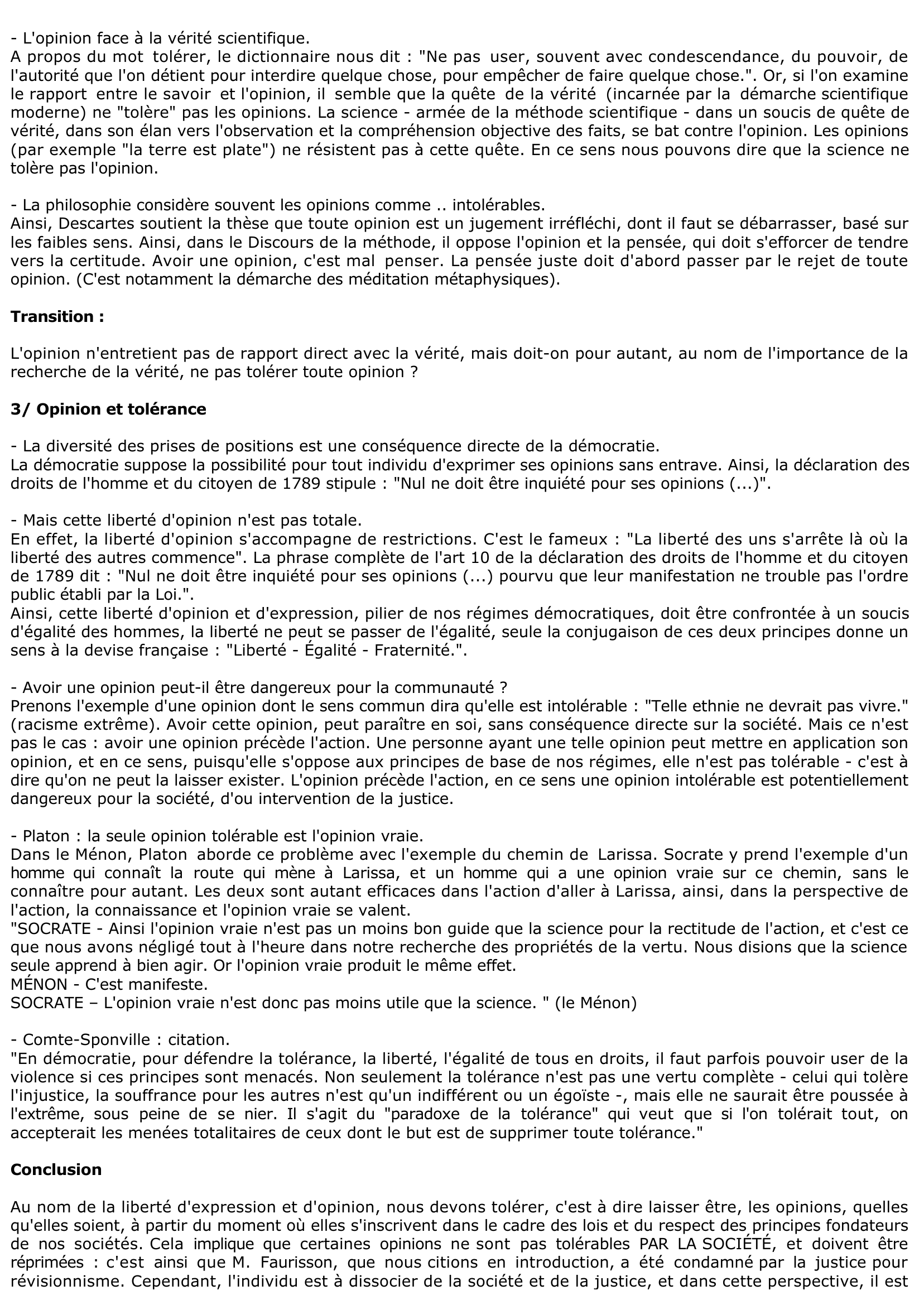 Prévisualisation du document Toutes les opinions sont-elles tolérables 	?