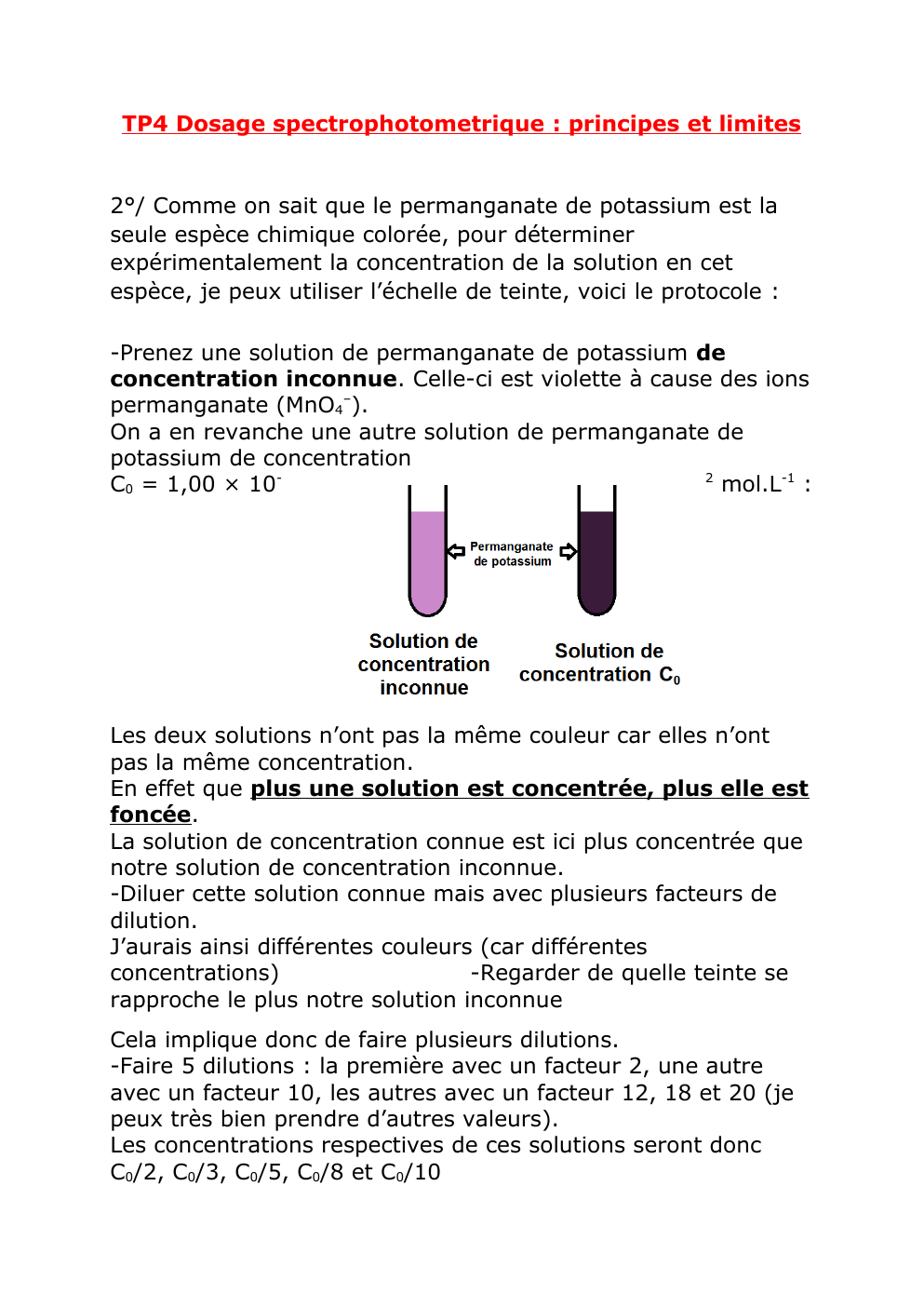 Prévisualisation du document TP Dosage spectrophotometrique