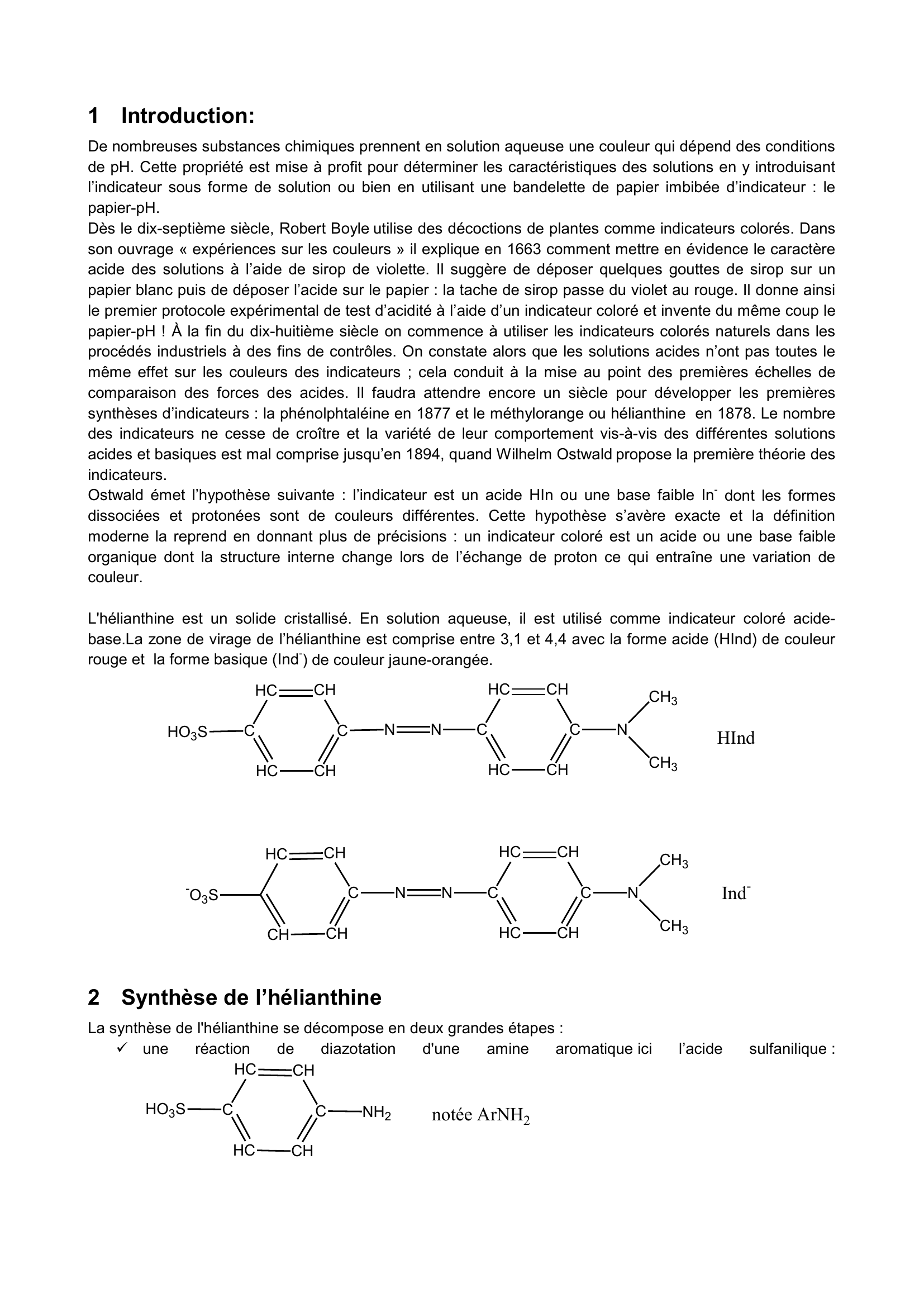 Prévisualisation du document TP Synthèse de l'hélianthine ou méthylorange